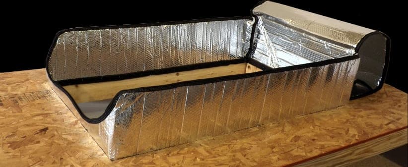 DraftMaster attic stairway insulator fully open