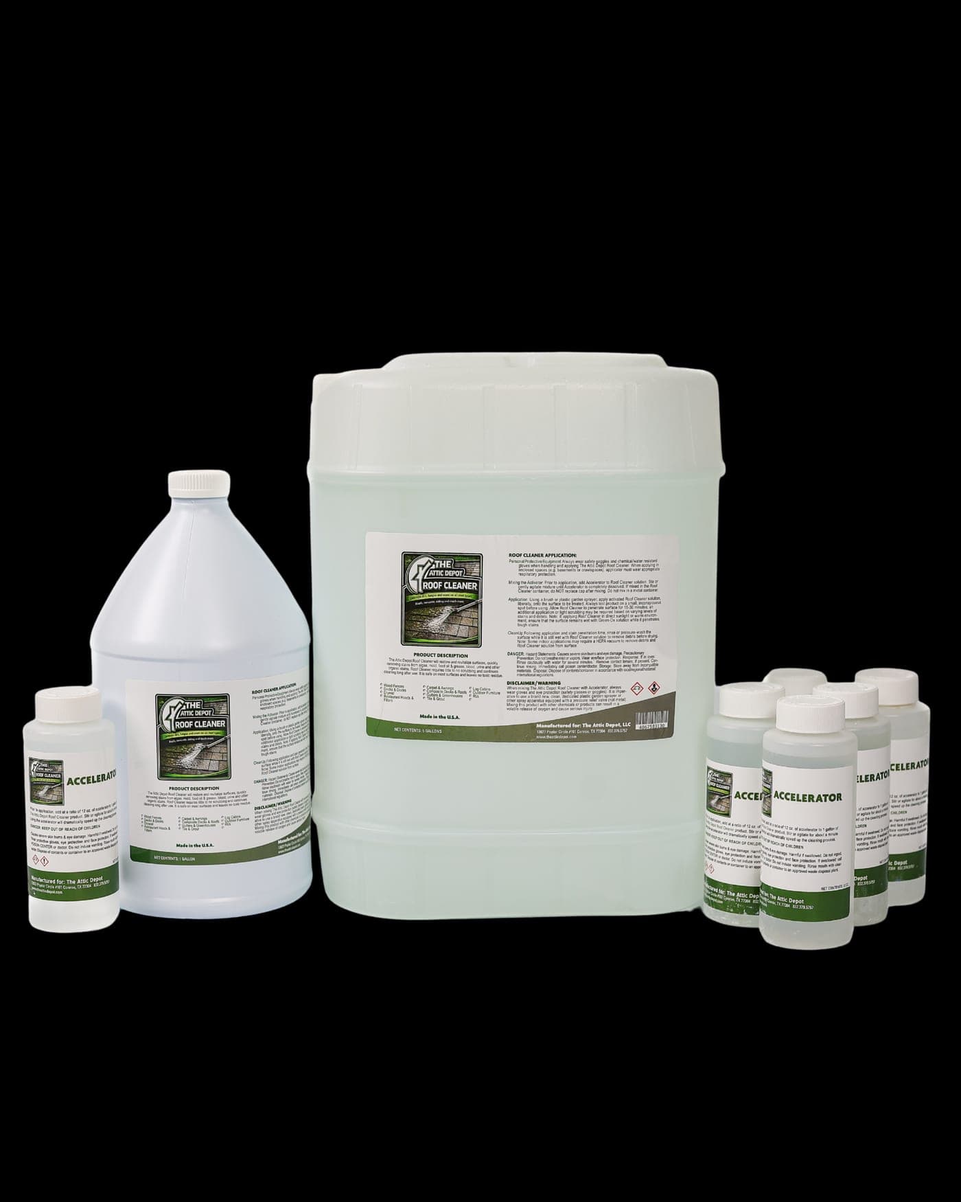 Roof Cleaner concentrate sizes